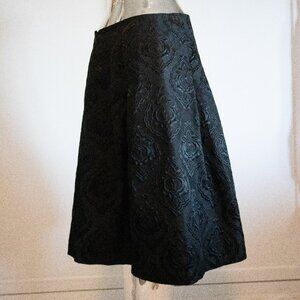 Black Brocade Skirt with Floral Pattern